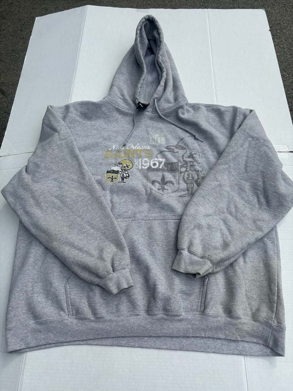 Reebok New Orleans Saints NFL Hoodie Gray Size XL Rare
